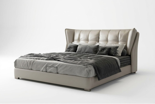 Gray bedroom beds upholstered bed Chesterfield Italian furniture