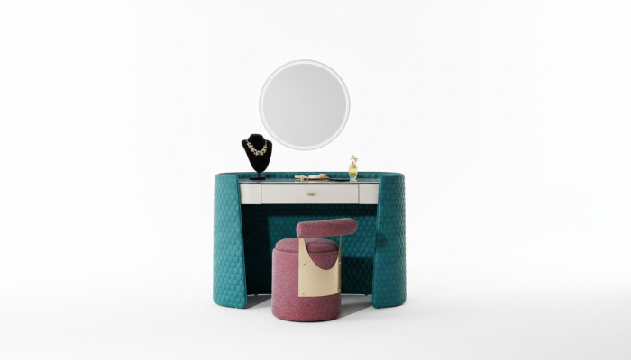 Dressing table turquoise wood leather bedroom console tables design makeup luxury