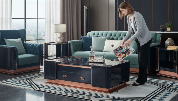 Coffee table wood brown elegant tables modern design furniture luxury living room