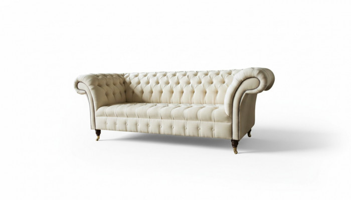 Chesterfield Cream Textile Living Room New Creative Modern Design Furniture Luxury Sofa