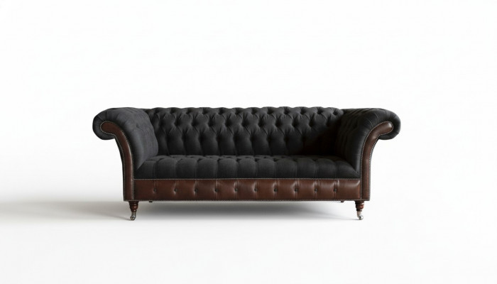 Chesterfield black living room fabric design couches upholstery sofa new leather sofa