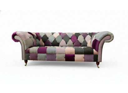 Chesterfield 3 Seater Designer Furniture New Modern Design Textile Living Room Couches