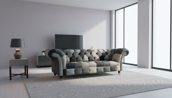 Three-seater living room design couches upholstered sofa sofas velvet fabric Chesterfield