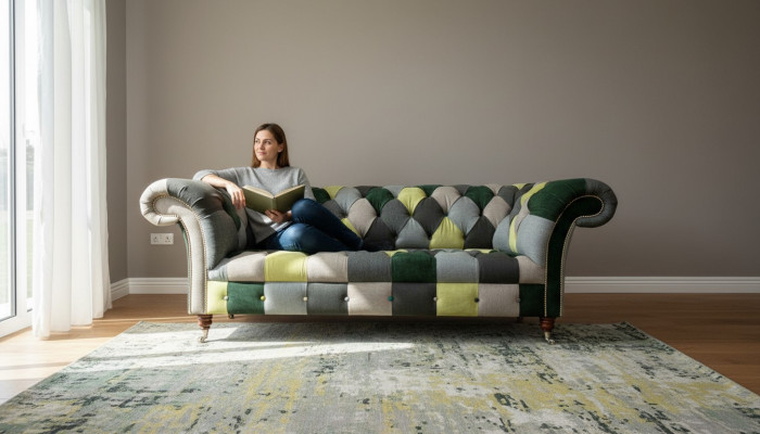 Chesterfield 3 Seater Multicolor Living Room Design Couch Sofa Designer Furniture