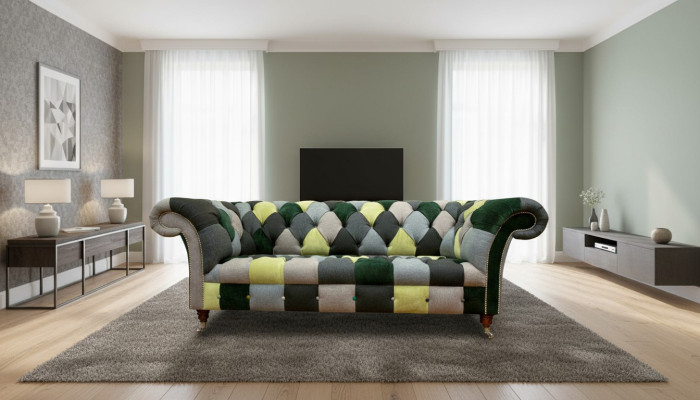 Chesterfield 3 Seater Multicolor Living Room Design Couch Sofa Designer Furniture