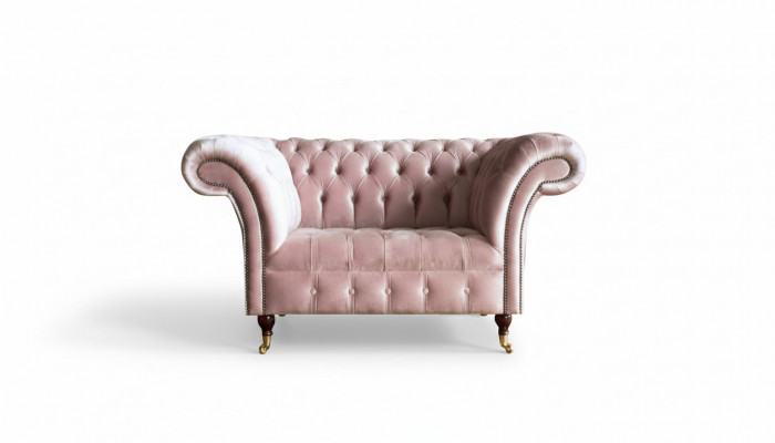 Chesterfield armchair pink textile living room modern design creative furniture new