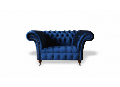 Chesterfield Armchair Textile Fabric Blue Creative Furniture New Living Room Luxury Modern