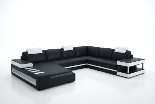 Leather sofa corner sofa living area designer couch light sofa upholstery Hallstadt -S