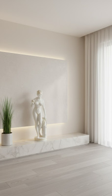 Antique Marble Style Statue Eva with Apple XXL Figure Statues Sculpture Decor PG010