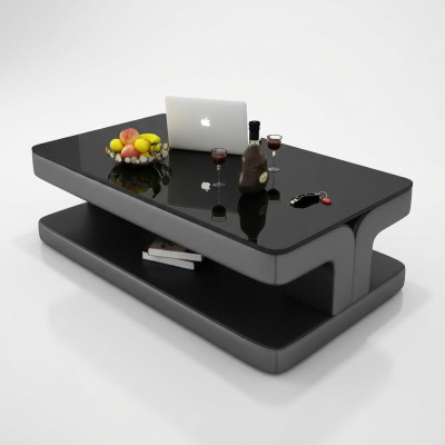 Designer coffee table upholstered table leather glass modern tables glass
