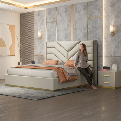 Bed Pillow Design Luxury Wood Double Beds Matrimonial Bedroom Leather Hotel Furniture
