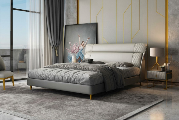 Design leather bed luxury upholstered beds double modern matrimonial 180x200 modern new