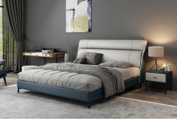 Luxury hotel beds double bed design wood modern furniture bedroom
