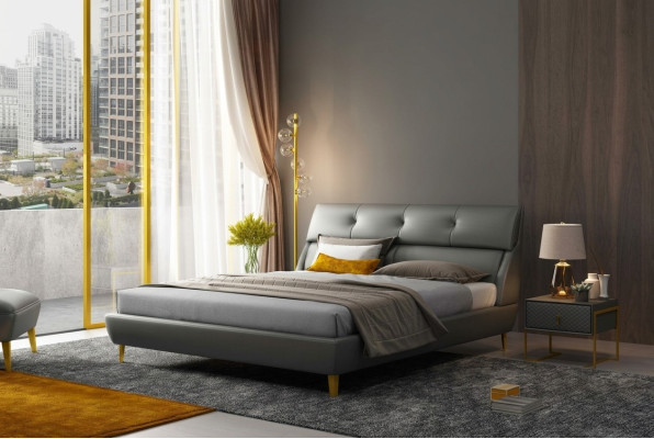 Bedroom hotel beds double bed design leather beds 180x200cm