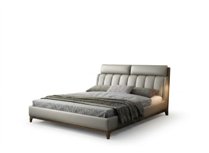 Modern design bed 180x200 leather wood beds double sleeping room