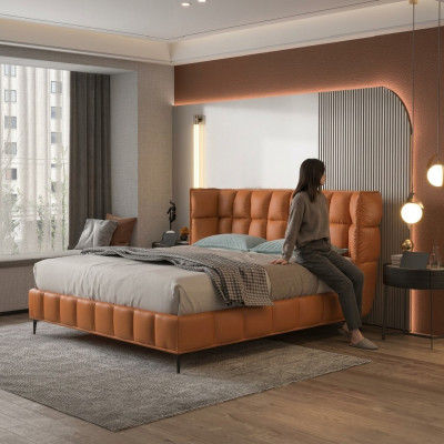 Bed Cushion Design Luxury Hotel Beds Matrimonial 180x200cm Leather Double