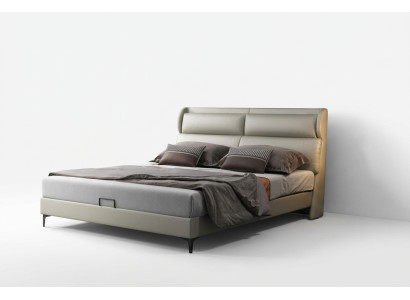 High-quality luxury double bed bedding upholstered design matrimonial hotel leather textile new
