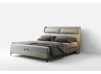 High-quality luxury double bed bedding upholstered design matrimonial hotel leather textile new