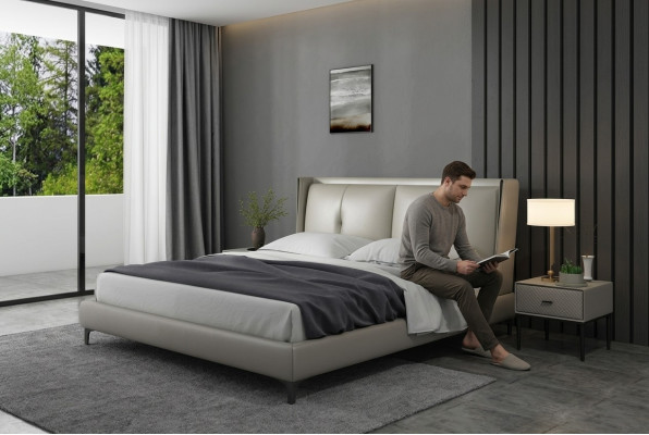 Bed Classic Upholstered Bed Luxury Double Bedroom Wood 180x200
