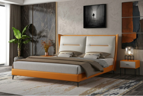 Modern design bed 180x200 leather hotel beds double bedroom