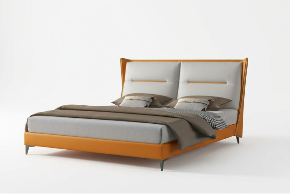 Modern design bed 180x200 leather hotel beds double bedroom