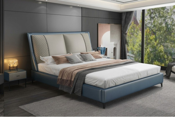 Designer bed bedroom beds textile leather hotel luxury upholstery velvet fabric