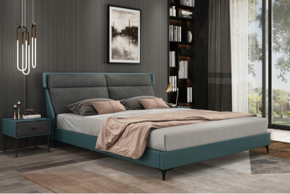 Classic luxury beds upholstered leather textile high-quality bedroom bed new