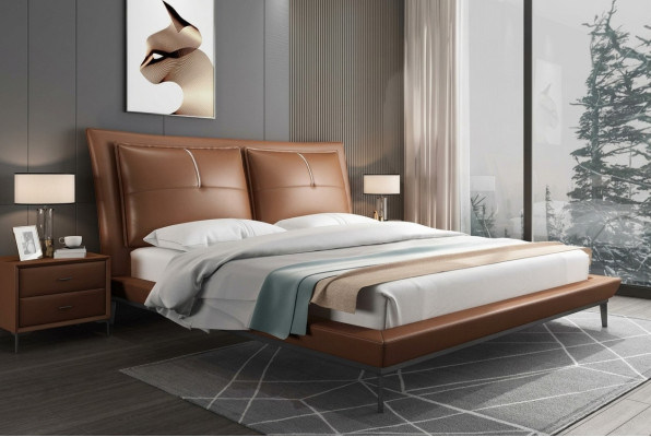 Designer bed bedroom beds hotel leather Italian furniture