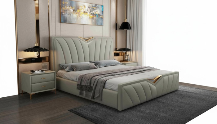 Designer bed bedroom beds leather hotel luxury upholstery Italian furniture