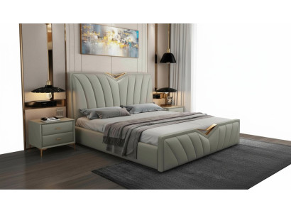 Designer bed bedroom beds leather hotel luxury upholstery Italian furniture