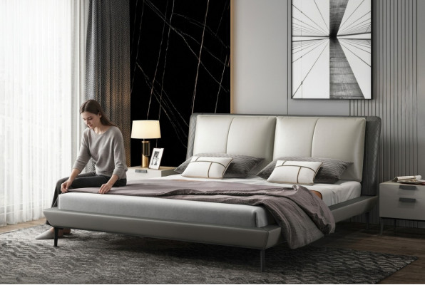 Bedroom bed, bed, double bed, youth bed, fabric bed, bed frame