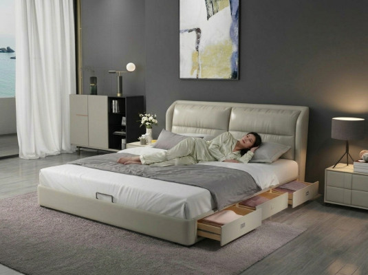 Designer bed bedroom beds textile leather hotel luxury upholstery velvet fabric