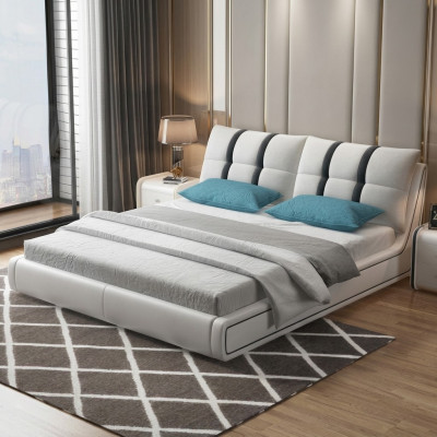 Designer bed bedroom beds furnishing hotel luxury upholstery leather furniture.