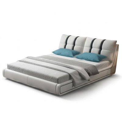 Designer bed bedroom beds furnishing hotel luxury upholstery leather furniture.