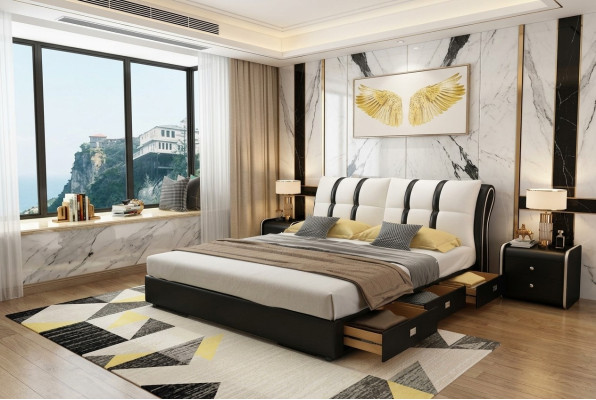 Designer bed bedroom beds textile hotel luxury upholstery seat fabric Italy