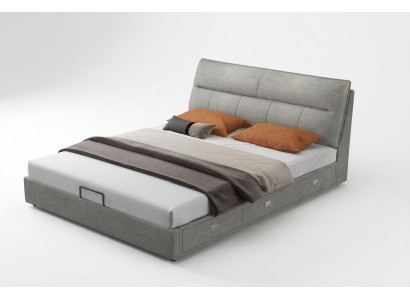 Design leather bed modern hotel frame luxury bedroom double beds couple