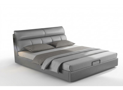 Gray designer bed bedroom beds textile leather hotel upholstered