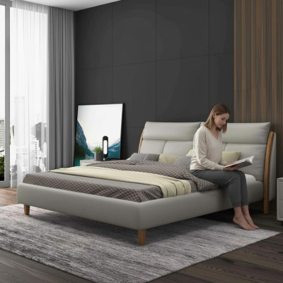 Design textile bed couple modern hotel frame luxury double beds