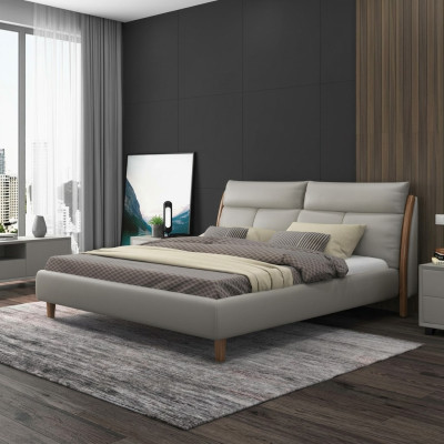 Design textile bed couple modern hotel frame luxury double beds