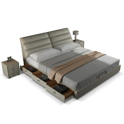 Classic upholstered bed design luxury double hotel beds bedroom