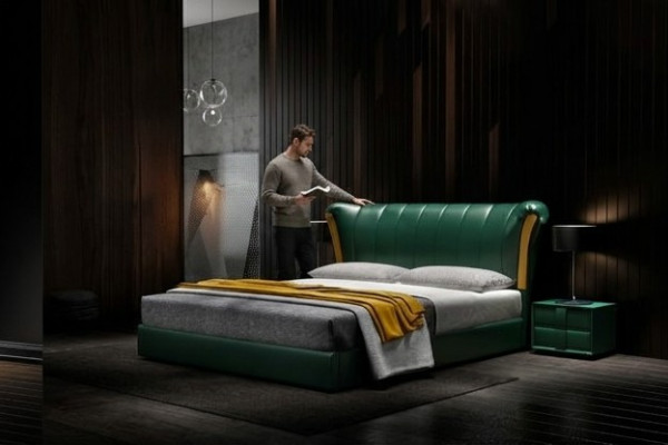 Bed Cushion Classic Double Bed 180x200cm Wood Beds Bedroom