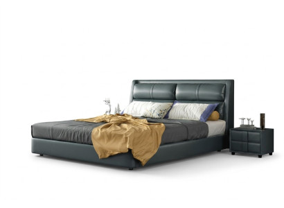 Leather bed upholstery design luxury double hotel beds sleep room marriage 180x200 cm