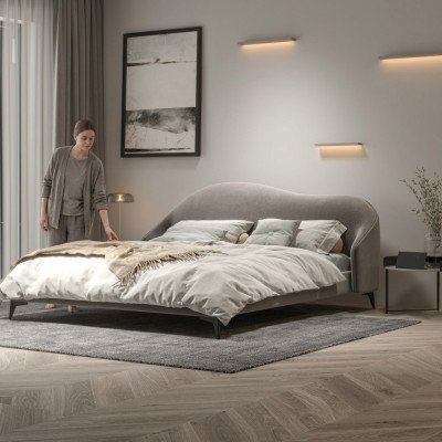 Italian bedroom furniture upholstered double bed design beds
