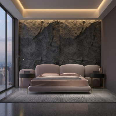 Upholstered bed bedroom beds 180x200 Italian design