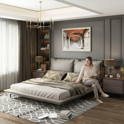 Double bed, bed, matrimonial bed, design, luxury, luxe, beds, designer bed, textile.