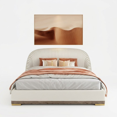 Designer double bed hotel luxury leather bedroom 150/180x200cm