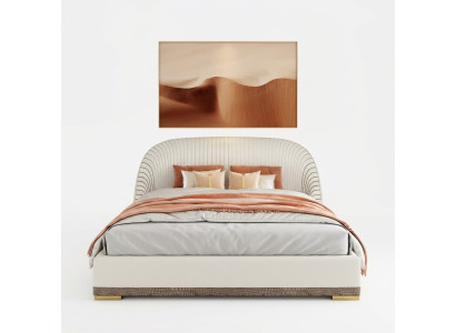 Designer double bed hotel luxury leather bedroom 150/180x200cm