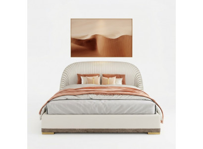 Designer double bed hotel luxury leather bedroom 150/180x200cm