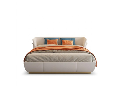 Designer bed double beds modern hotel leather double bed 180x200cm