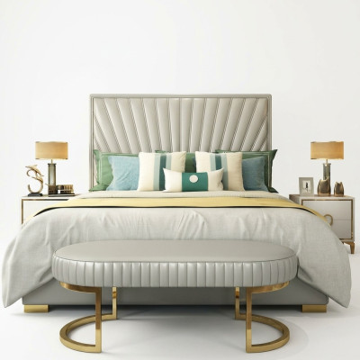 Bed Pillow Design Luxury Double Hotel Beds Sleeping Room 180x200cm